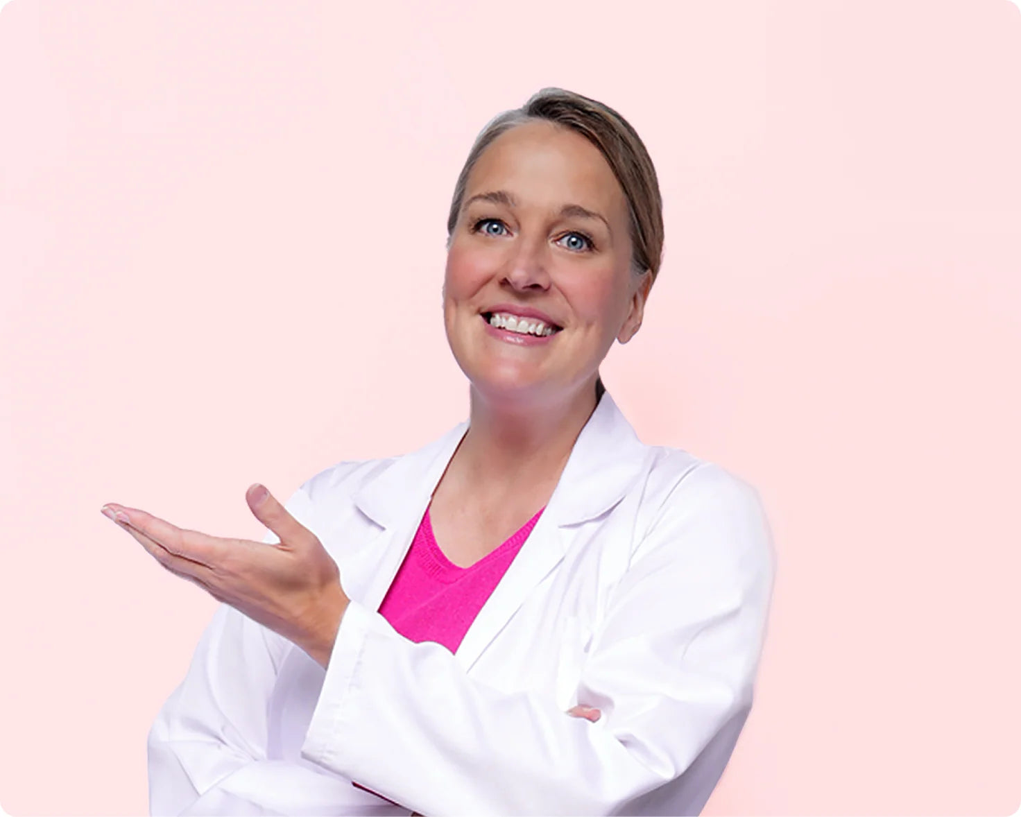 Dr. Shannon Klingman smiling in her labcoat with arms crossed.